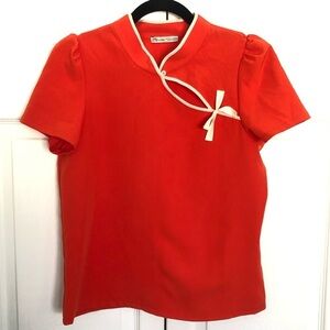 Zara Orange Short Sleeve Dress Shirt Size S